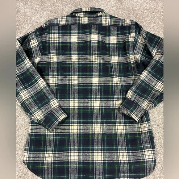Pendleton vintage wool plaid shirt jacket XL green tartan USA made - Picture 2 of 7